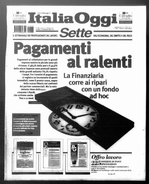 Italia oggi : quotidiano di economia finanza e politica